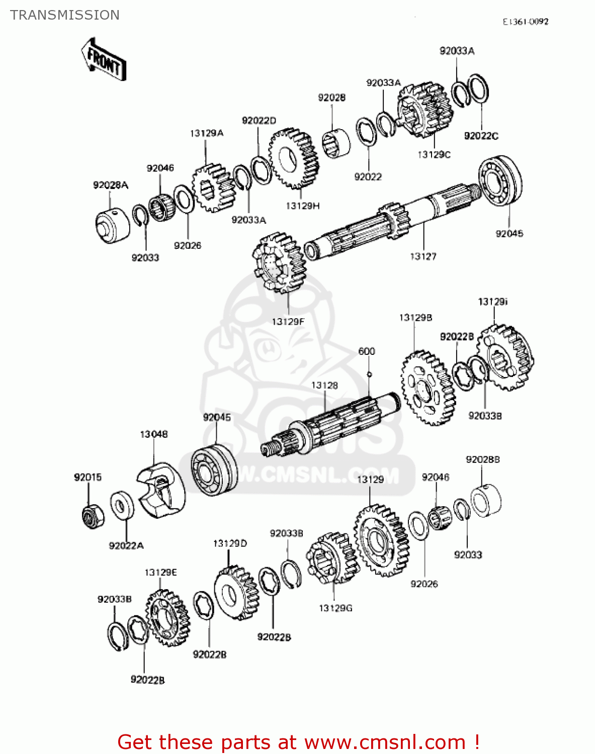 TRANSMISSION KZ550M1 SHAFT 1983 USA CANADA / LTD