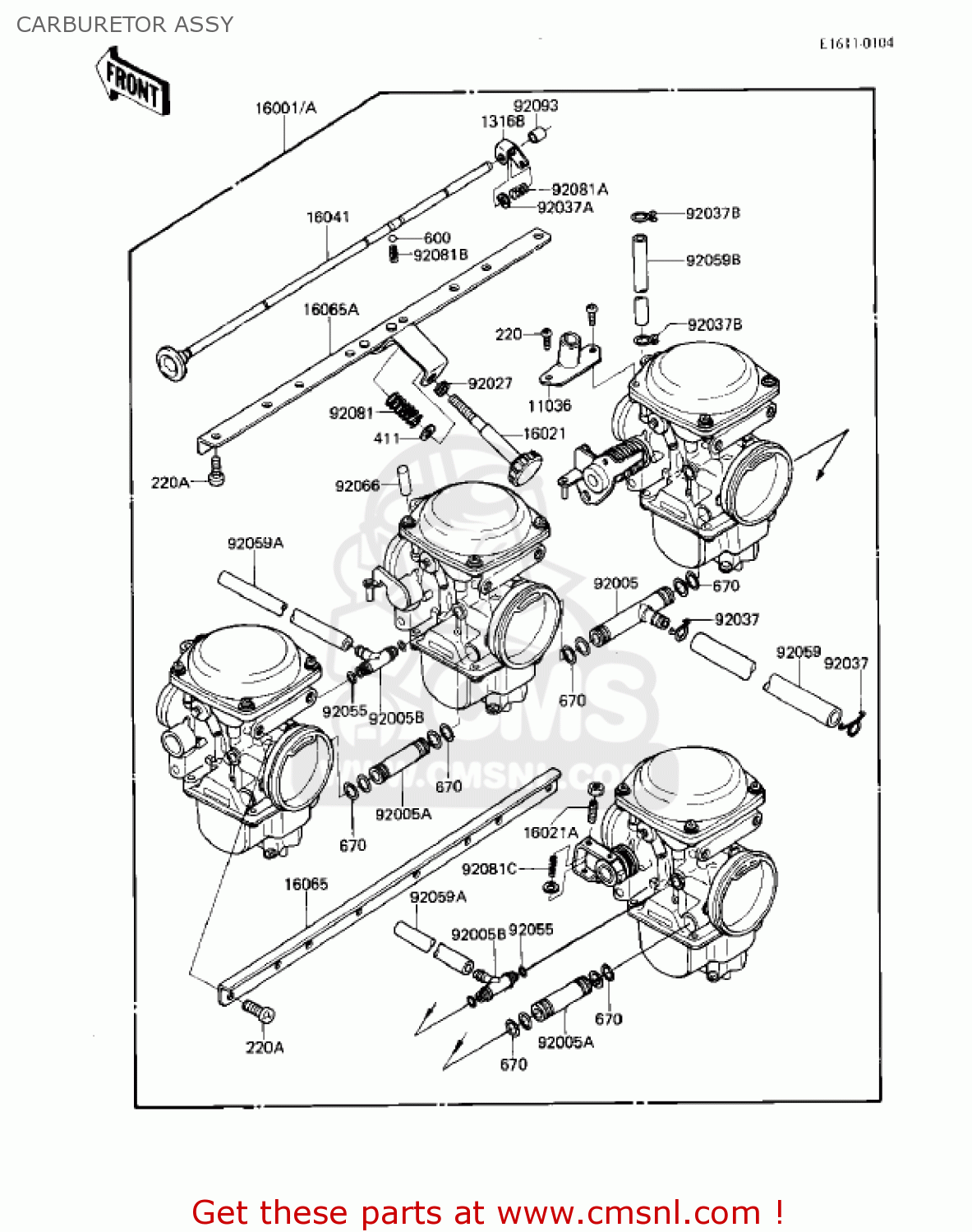 CARBURETOR ASSY KZ550M1 SHAFT 1983 USA CANADA / LTD