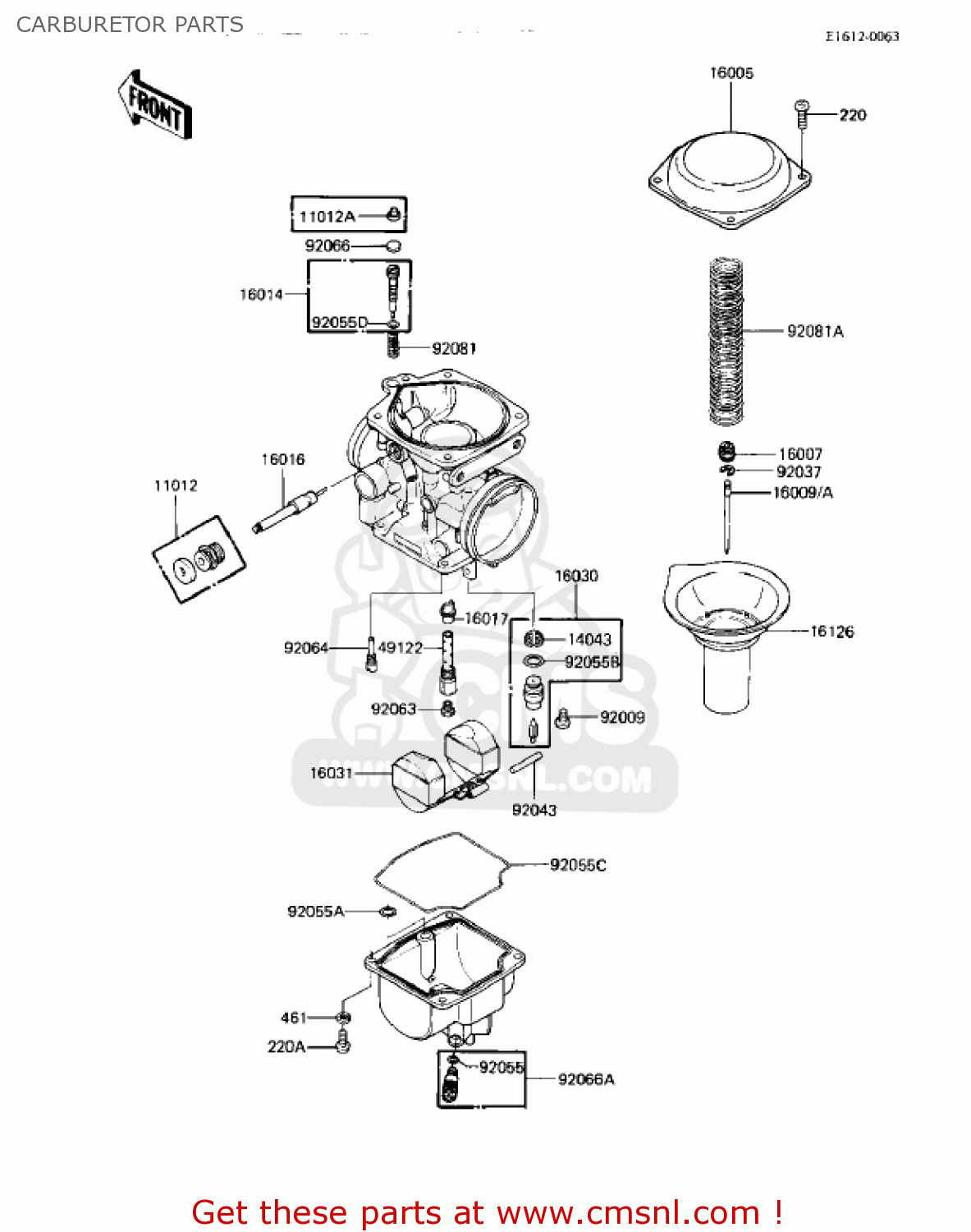 CARBURETOR PARTS KZ550M1 SHAFT 1983 USA CANADA / LTD