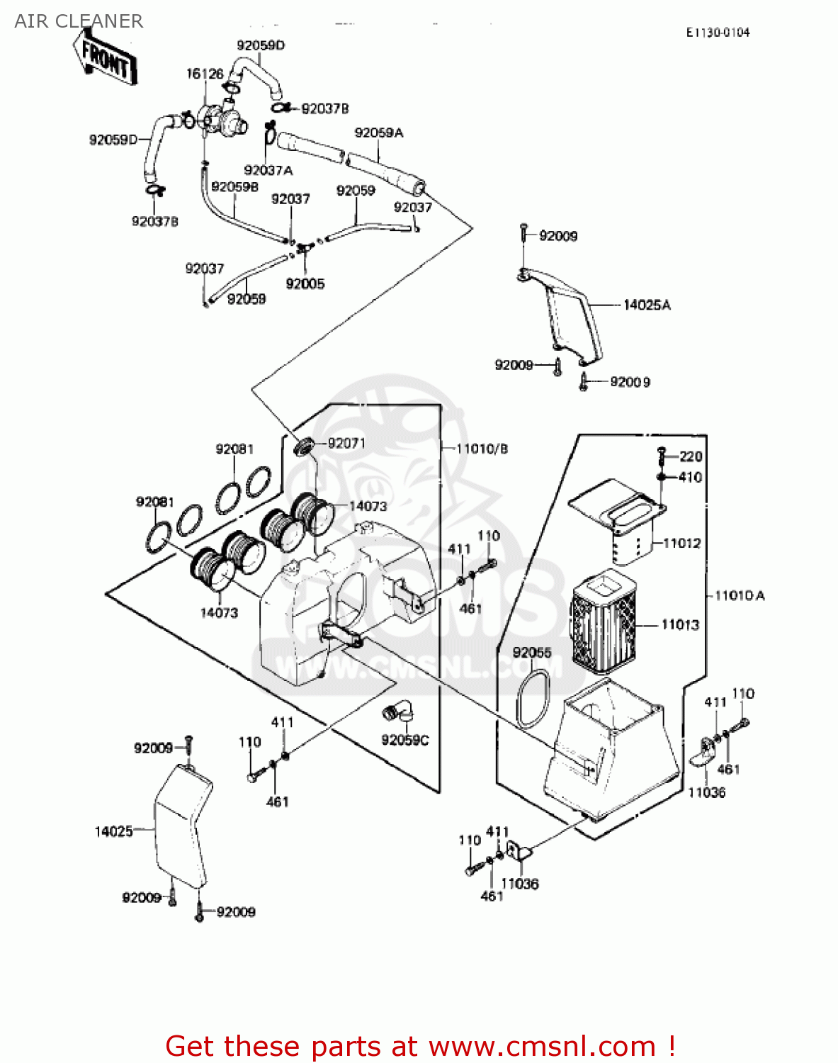 AIR CLEANER KZ550M1 SHAFT 1983 USA CANADA / LTD