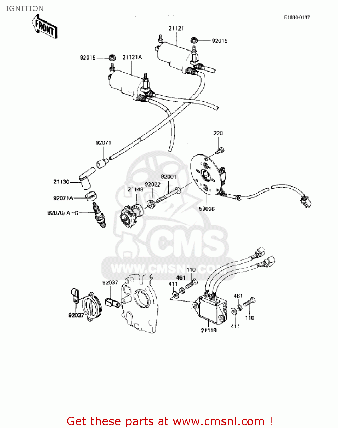 IGNITION KZ550M1 SHAFT 1983 USA CANADA / LTD