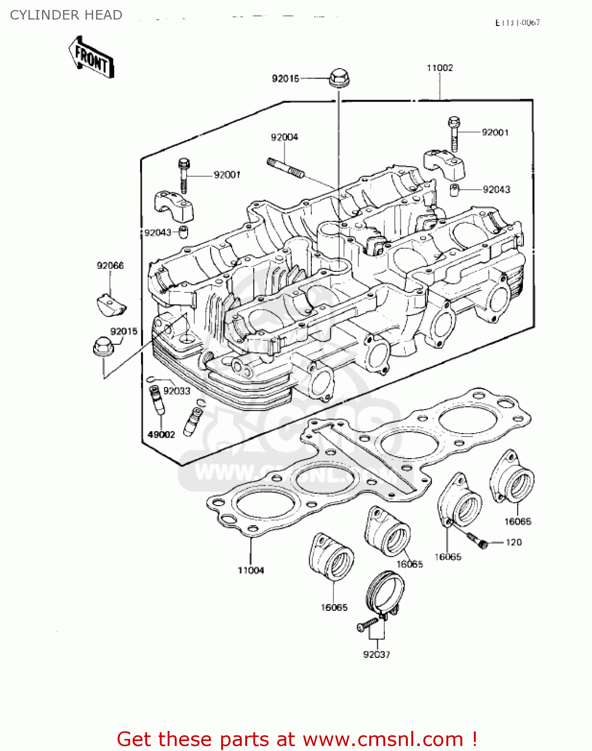 CYLINDER HEAD KZ550M1 SHAFT 1983 USA CANADA / LTD