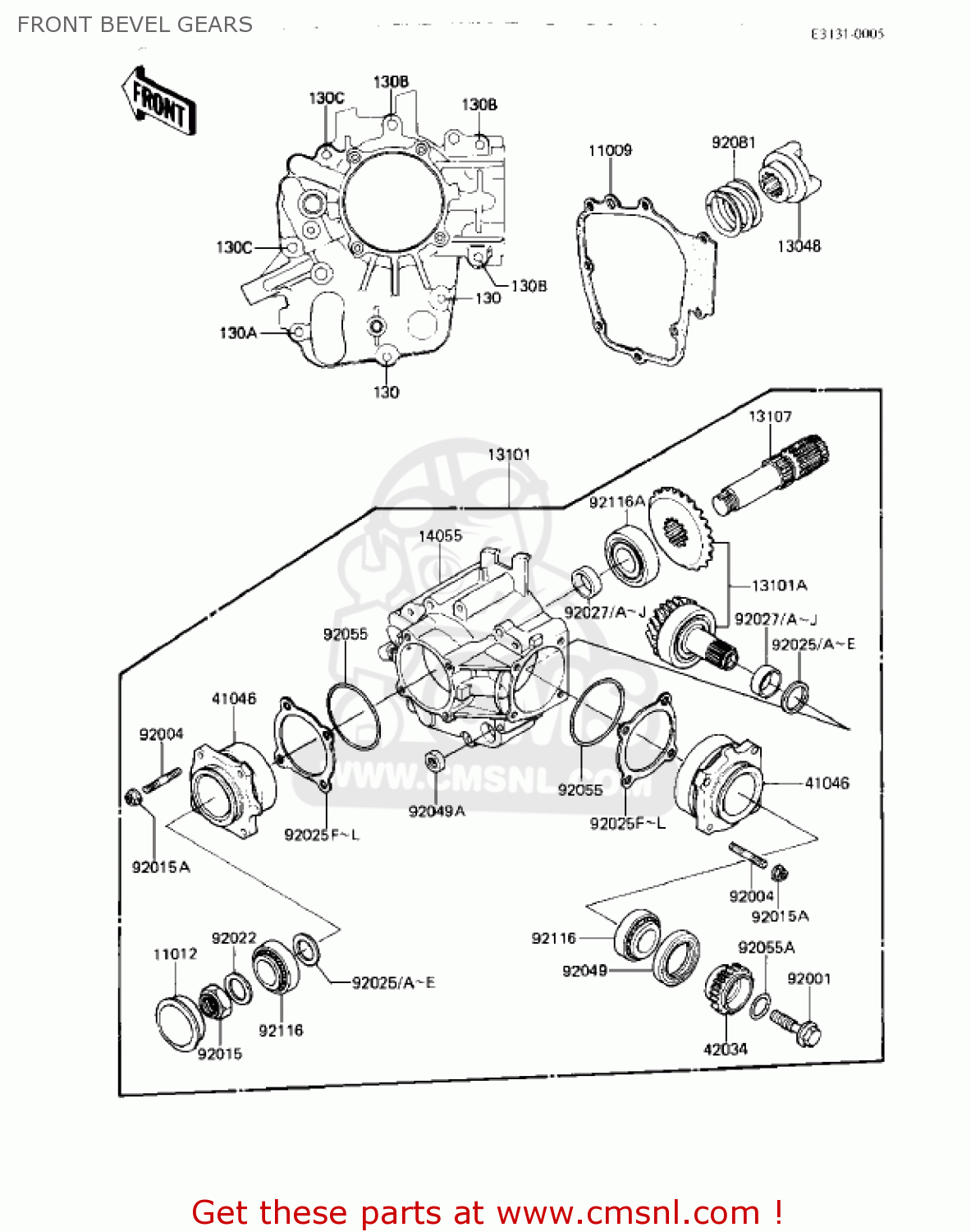 FRONT BEVEL GEARS KZ550M1 SHAFT 1983 USA CANADA / LTD