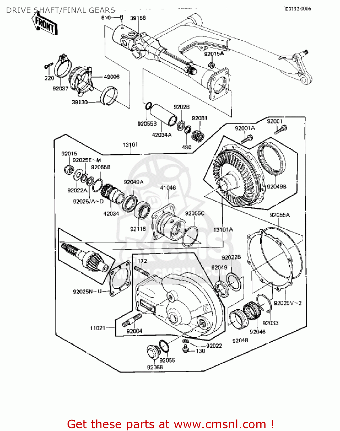 DRIVE SHAFT/FINAL GEARS KZ550M1 SHAFT 1983 USA CANADA / LTD