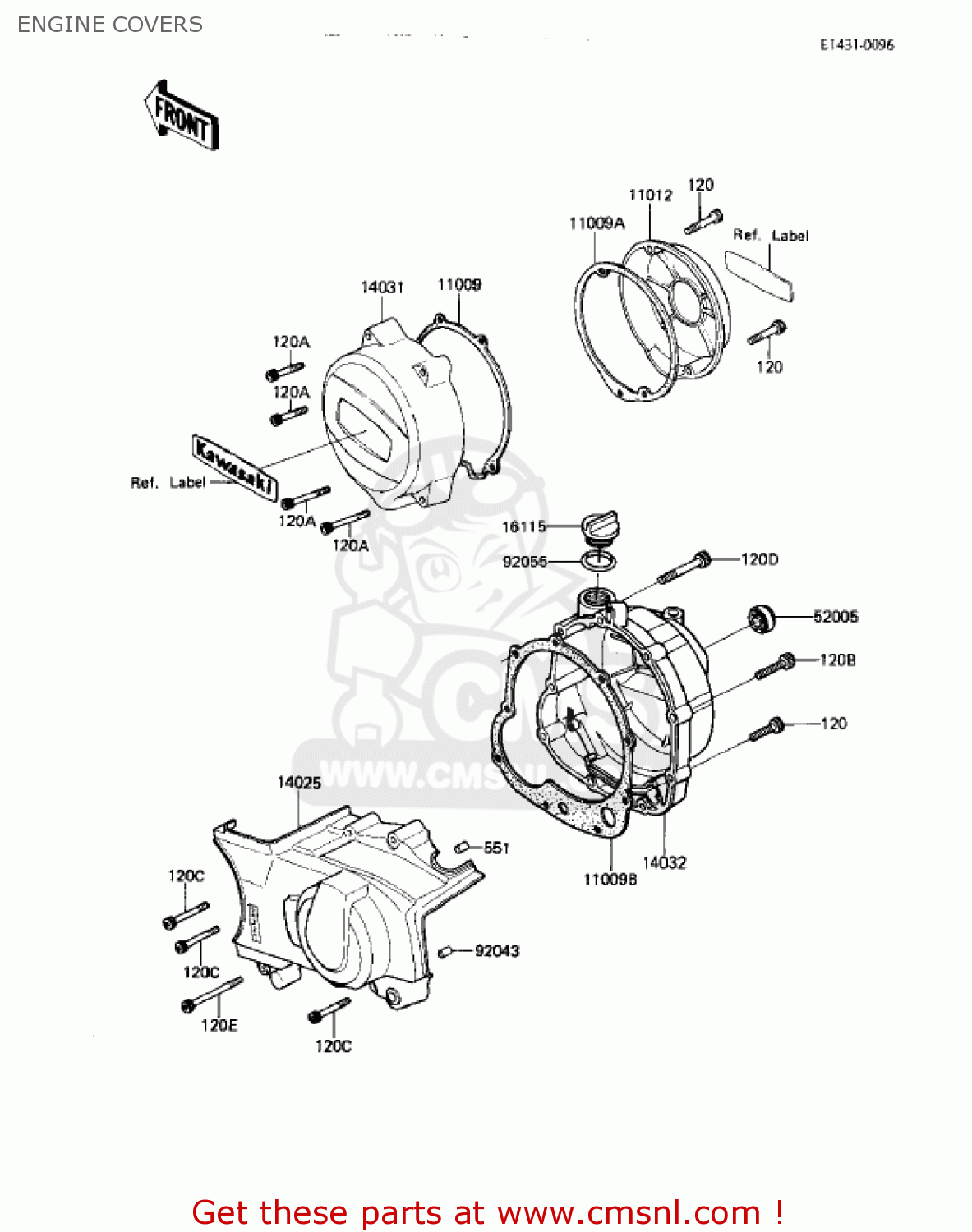 ENGINE COVERS KZ550M1 SHAFT 1983 USA CANADA / LTD