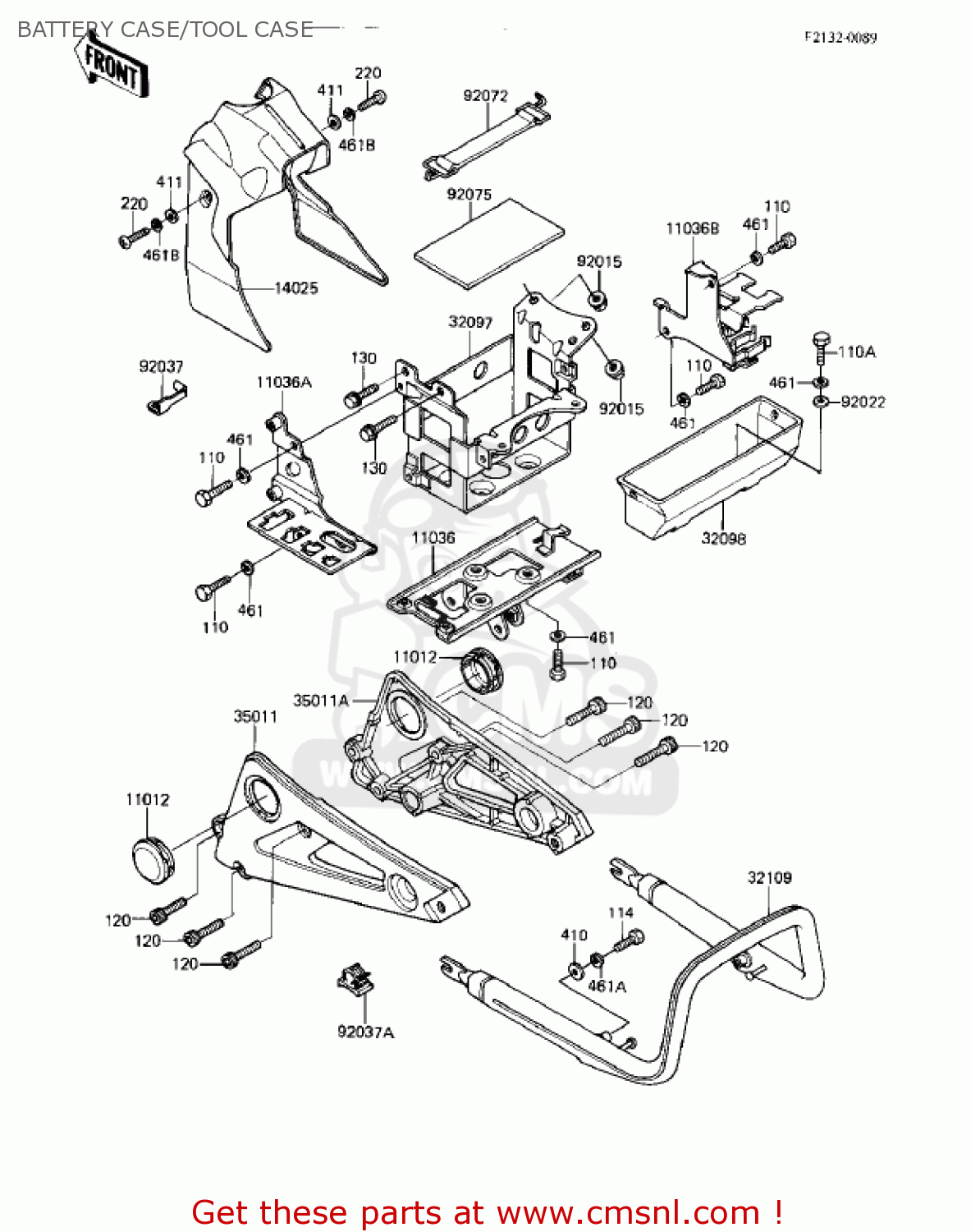 BATTERY CASE/TOOL CASE KZ550M1 SHAFT 1983 USA CANADA / LTD