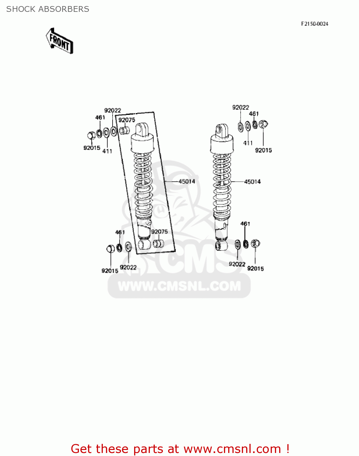 SHOCK ABSORBERS KZ550M1 SHAFT 1983 USA CANADA / LTD