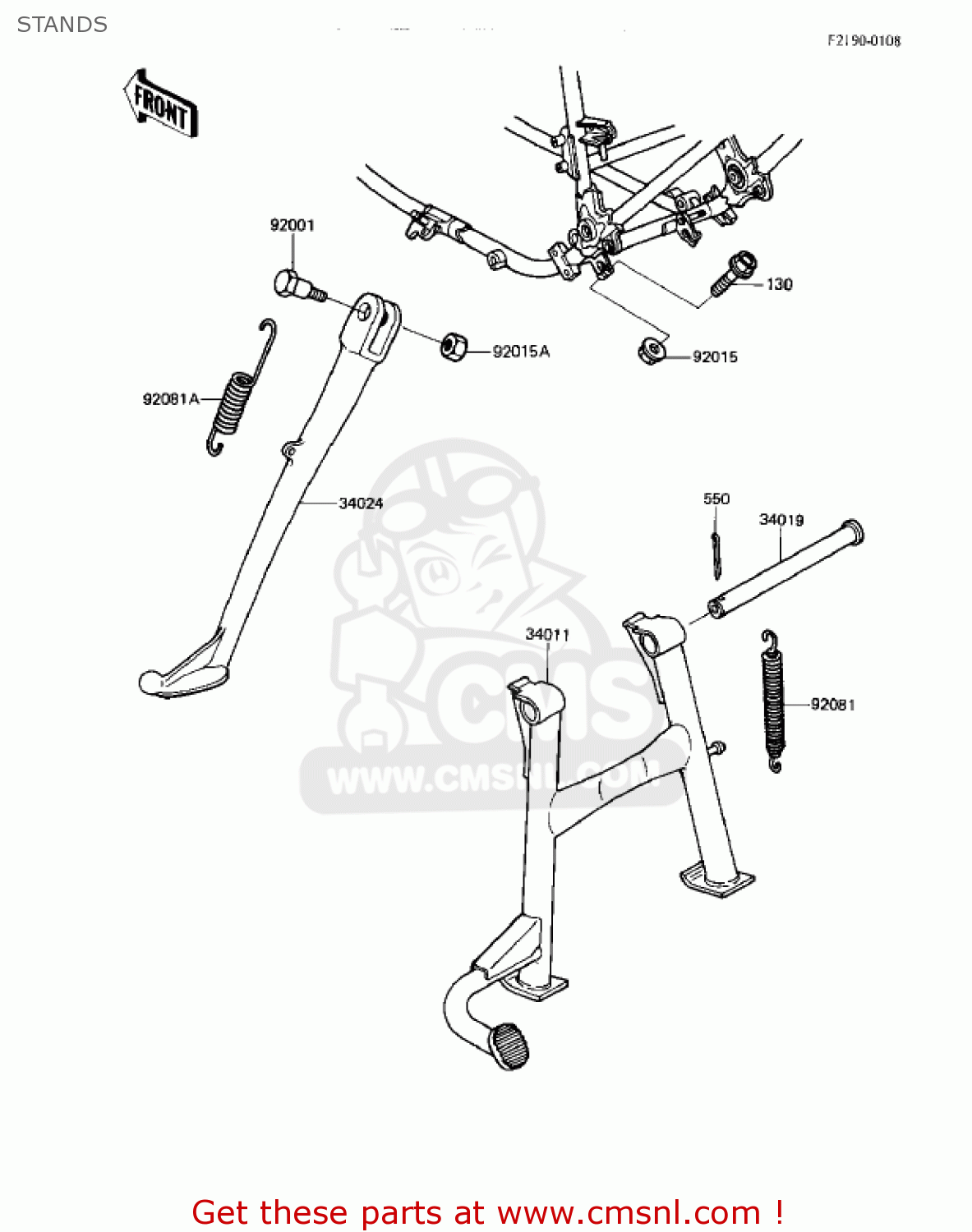 STANDS KZ550M1 SHAFT 1983 USA CANADA / LTD