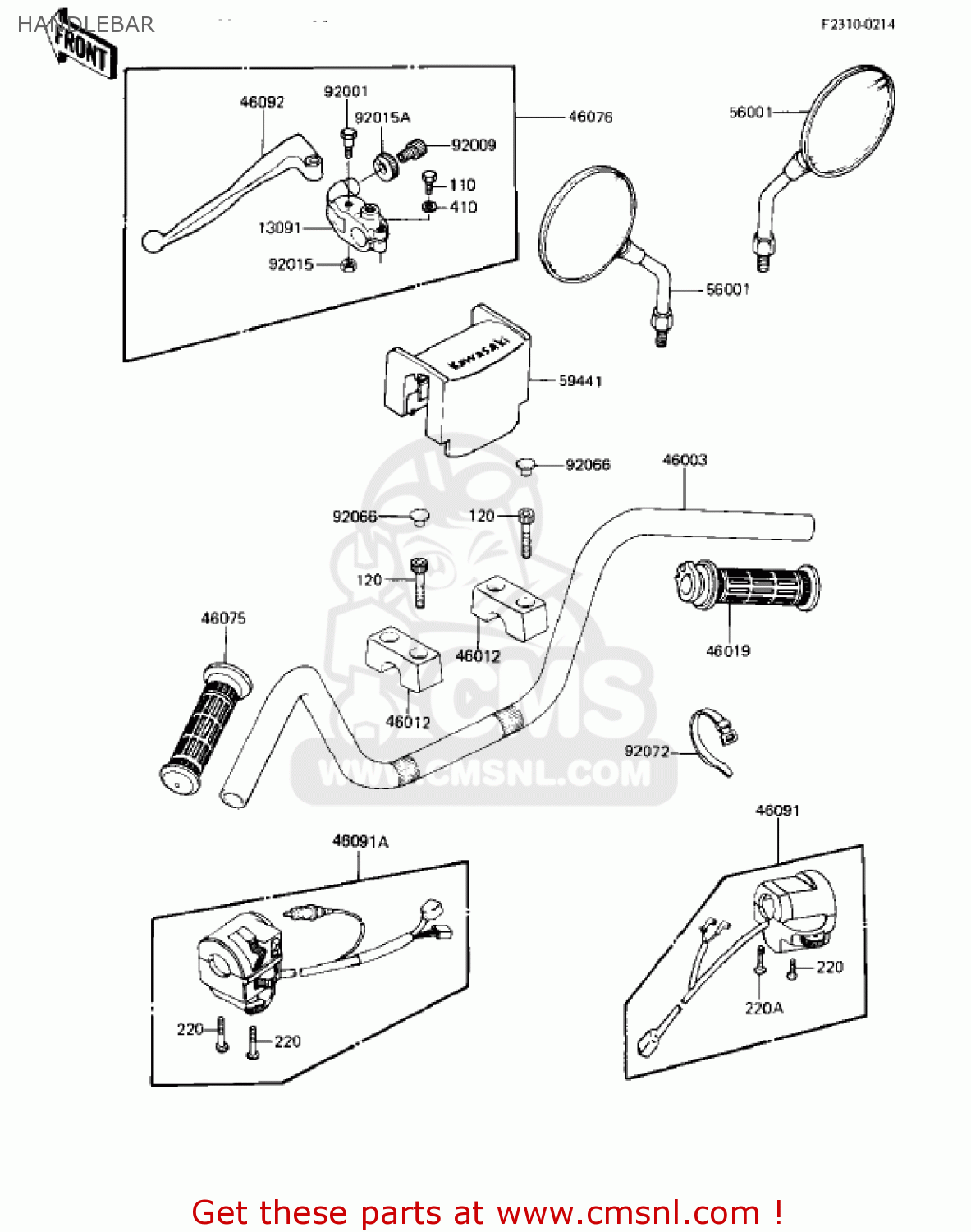HANDLEBAR KZ550M1 SHAFT 1983 USA CANADA / LTD