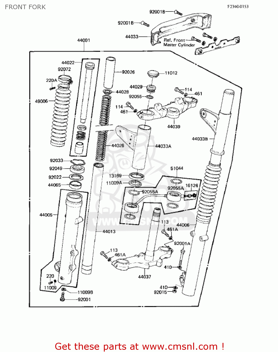 FRONT FORK KZ550M1 SHAFT 1983 USA CANADA / LTD