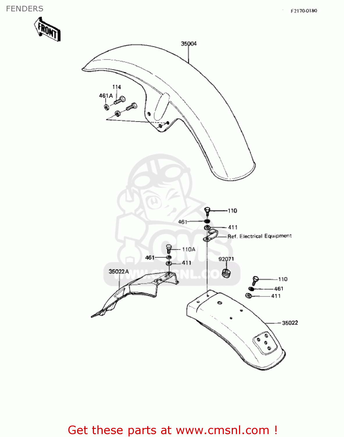 FENDERS KZ550M1 SHAFT 1983 USA CANADA / LTD