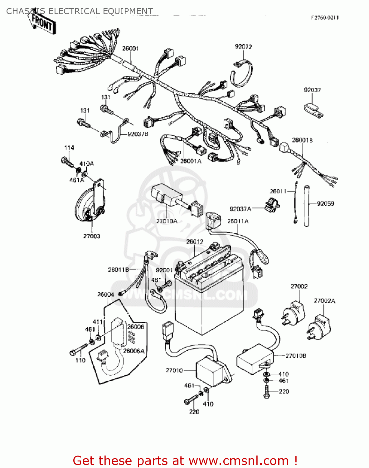 CHASSIS ELECTRICAL EQUIPMENT KZ550M1 SHAFT 1983 USA CANADA / LTD