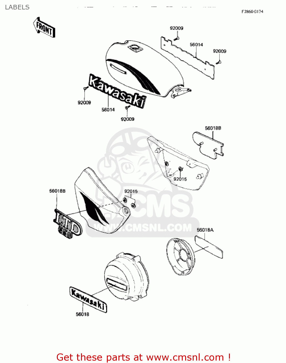 LABELS KZ550M1 SHAFT 1983 USA CANADA / LTD