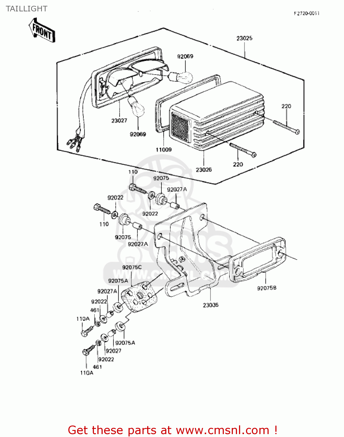 TAILLIGHT KZ550M1 SHAFT 1983 USA CANADA / LTD