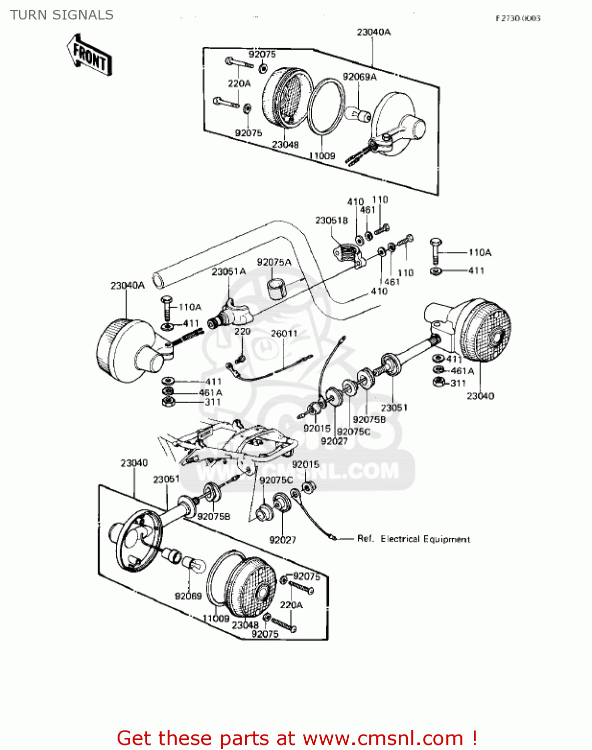 TURN SIGNALS KZ550M1 SHAFT 1983 USA CANADA / LTD