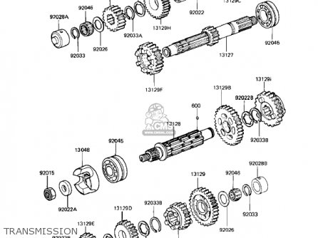 TRANSMISSION - KZ550M1 SHAFT 1983 USA CANADA / LTD
