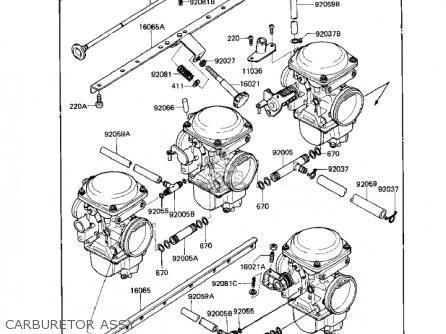 CARBURETOR ASSY - KZ550M1 SHAFT 1983 USA CANADA / LTD