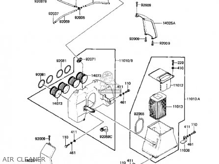 AIR CLEANER - KZ550M1 SHAFT 1983 USA CANADA / LTD
