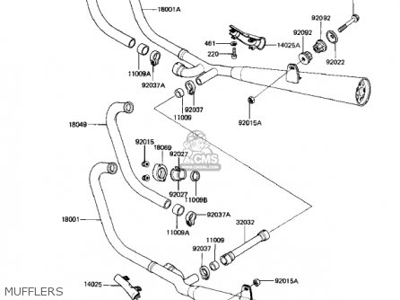 MUFFLERS - KZ550M1 SHAFT 1983 USA CANADA / LTD