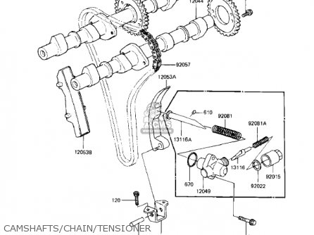 CAMSHAFTS/CHAIN/TENSIONER - KZ550M1 SHAFT 1983 USA CANADA / LTD