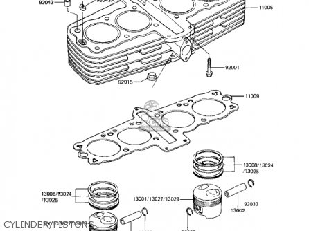 CYLINDER/PISTONS - KZ550M1 SHAFT 1983 USA CANADA / LTD