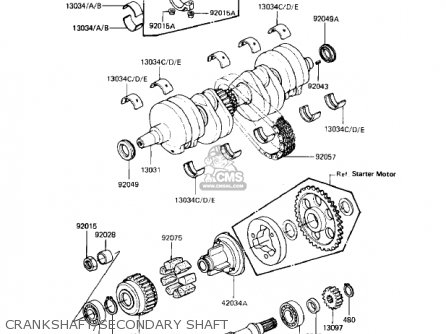 CRANKSHAFT/SECONDARY SHAFT - KZ550M1 SHAFT 1983 USA CANADA / LTD
