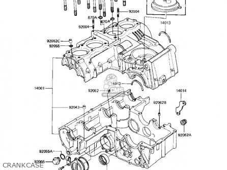 CRANKCASE - KZ550M1 SHAFT 1983 USA CANADA / LTD