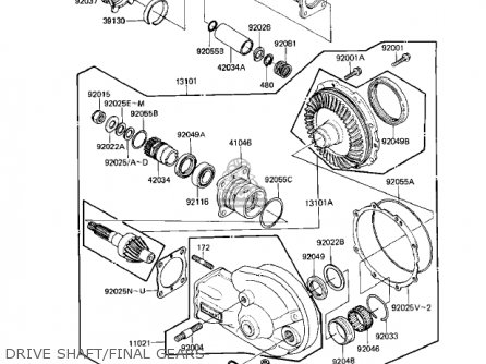 DRIVE SHAFT/FINAL GEARS - KZ550M1 SHAFT 1983 USA CANADA / LTD