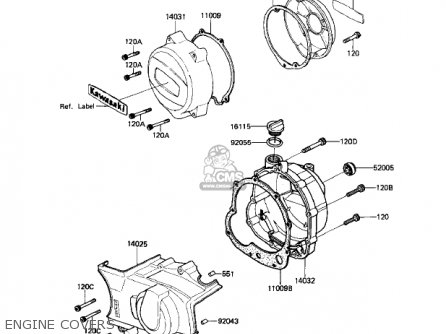 ENGINE COVERS - KZ550M1 SHAFT 1983 USA CANADA / LTD