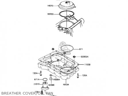 BREATHER COVER/OIL PAN - KZ550M1 SHAFT 1983 USA CANADA / LTD