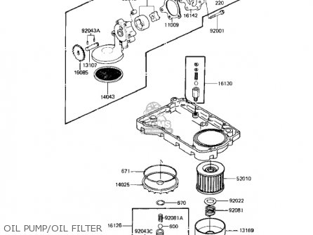 OIL PUMP/OIL FILTER - KZ550M1 SHAFT 1983 USA CANADA / LTD