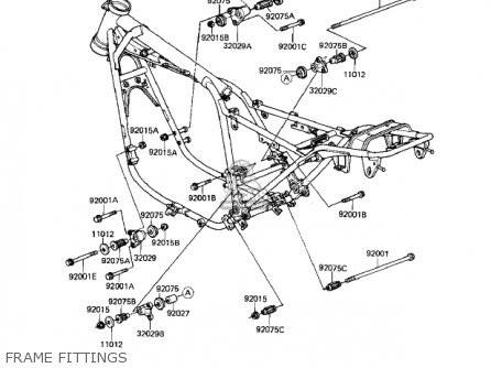 FRAME FITTINGS - KZ550M1 SHAFT 1983 USA CANADA / LTD