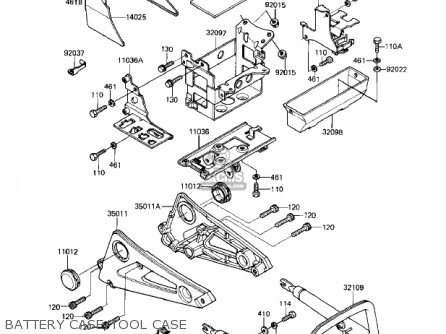 BATTERY CASE/TOOL CASE - KZ550M1 SHAFT 1983 USA CANADA / LTD