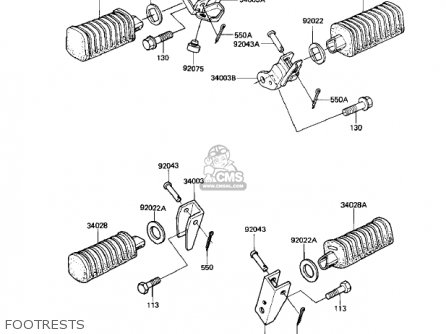 FOOTRESTS - KZ550M1 SHAFT 1983 USA CANADA / LTD