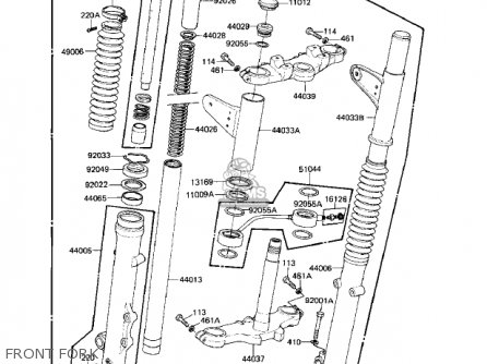 FRONT FORK - KZ550M1 SHAFT 1983 USA CANADA / LTD