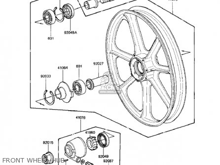 FRONT WHEEL/HUB - KZ550M1 SHAFT 1983 USA CANADA / LTD