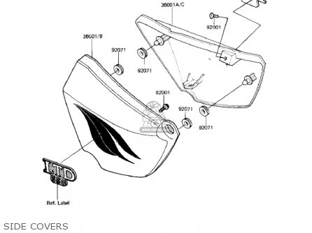 SIDE COVERS - KZ550M1 SHAFT 1983 USA CANADA / LTD