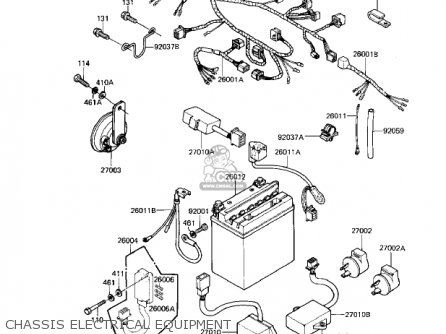 CHASSIS ELECTRICAL EQUIPMENT - KZ550M1 SHAFT 1983 USA CANADA / LTD