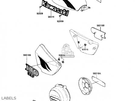LABELS - KZ550M1 SHAFT 1983 USA CANADA / LTD