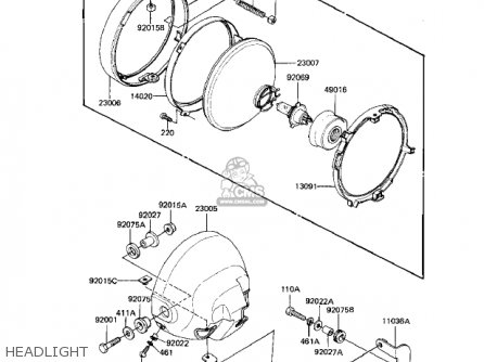 HEADLIGHT - KZ550M1 SHAFT 1983 USA CANADA / LTD
