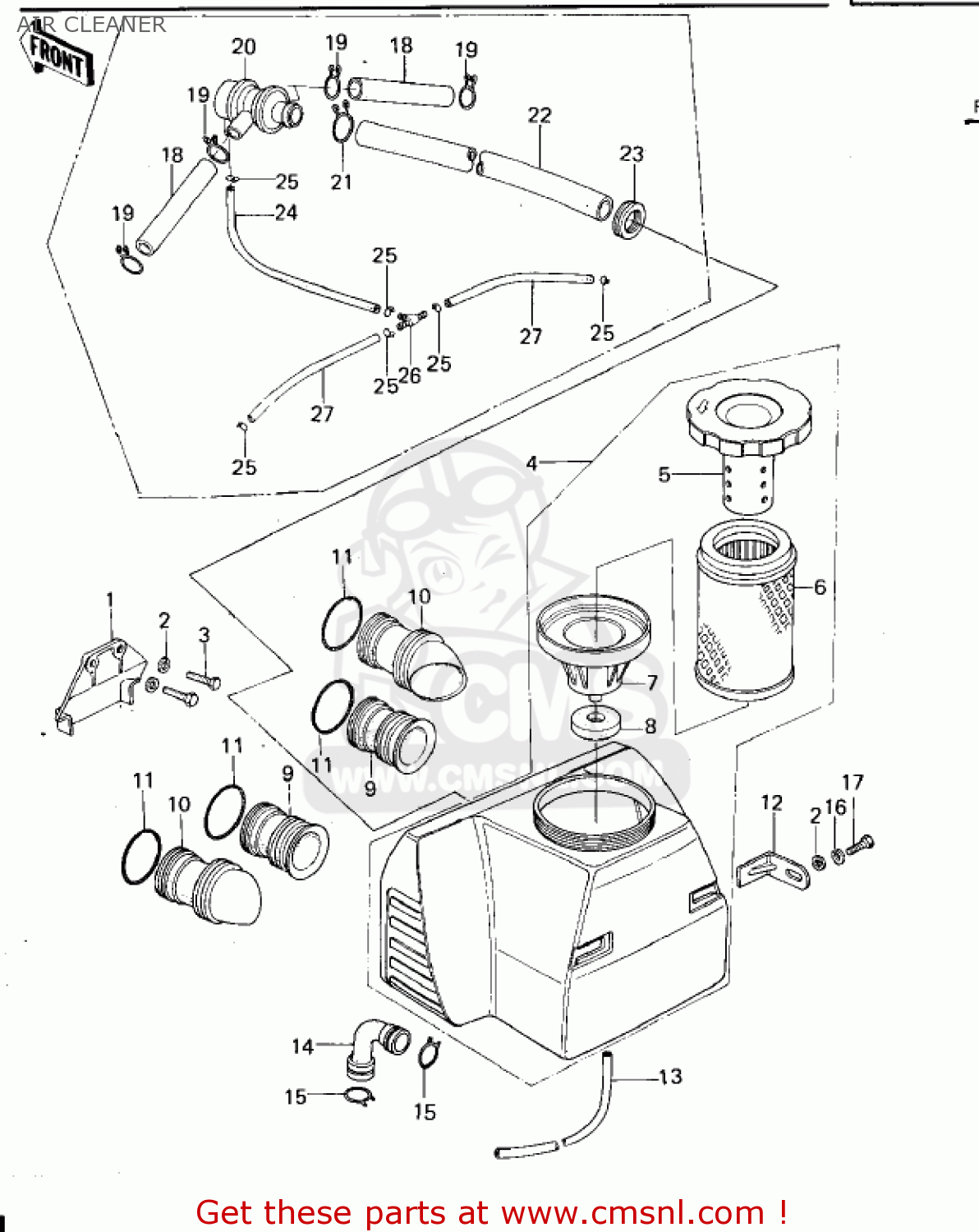 AIR CLEANER KZ650B1 1977 USA CANADA / MPH KPH