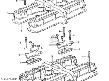 CYLINDER HEAD COVERS - KZ650B1 1977 USA CANADA / MPH KPH