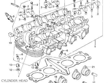 CYLINDER HEAD - KZ650B1 1977 USA CANADA / MPH KPH