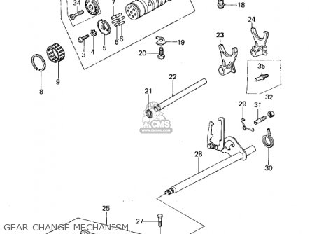 GEAR CHANGE MECHANISM - KZ650B1 1977 USA CANADA / MPH KPH