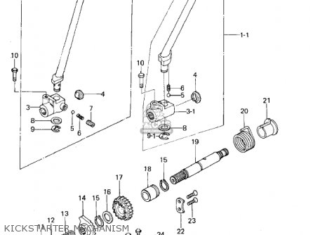 KICKSTARTER MECHANISM - KZ650B1 1977 USA CANADA / MPH KPH