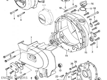 ENGINE COVERS - KZ650B1 1977 USA CANADA / MPH KPH