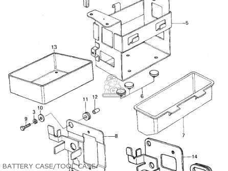 BATTERY CASE/TOOL CASE - KZ650B1 1977 USA CANADA / MPH KPH