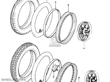 WHEELS/TIRES - KZ650B1 1977 USA CANADA / MPH KPH