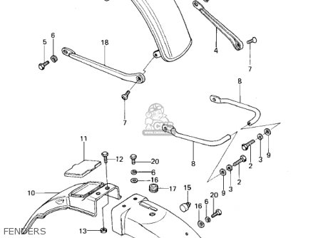 FENDERS - KZ650B1 1977 USA CANADA / MPH KPH