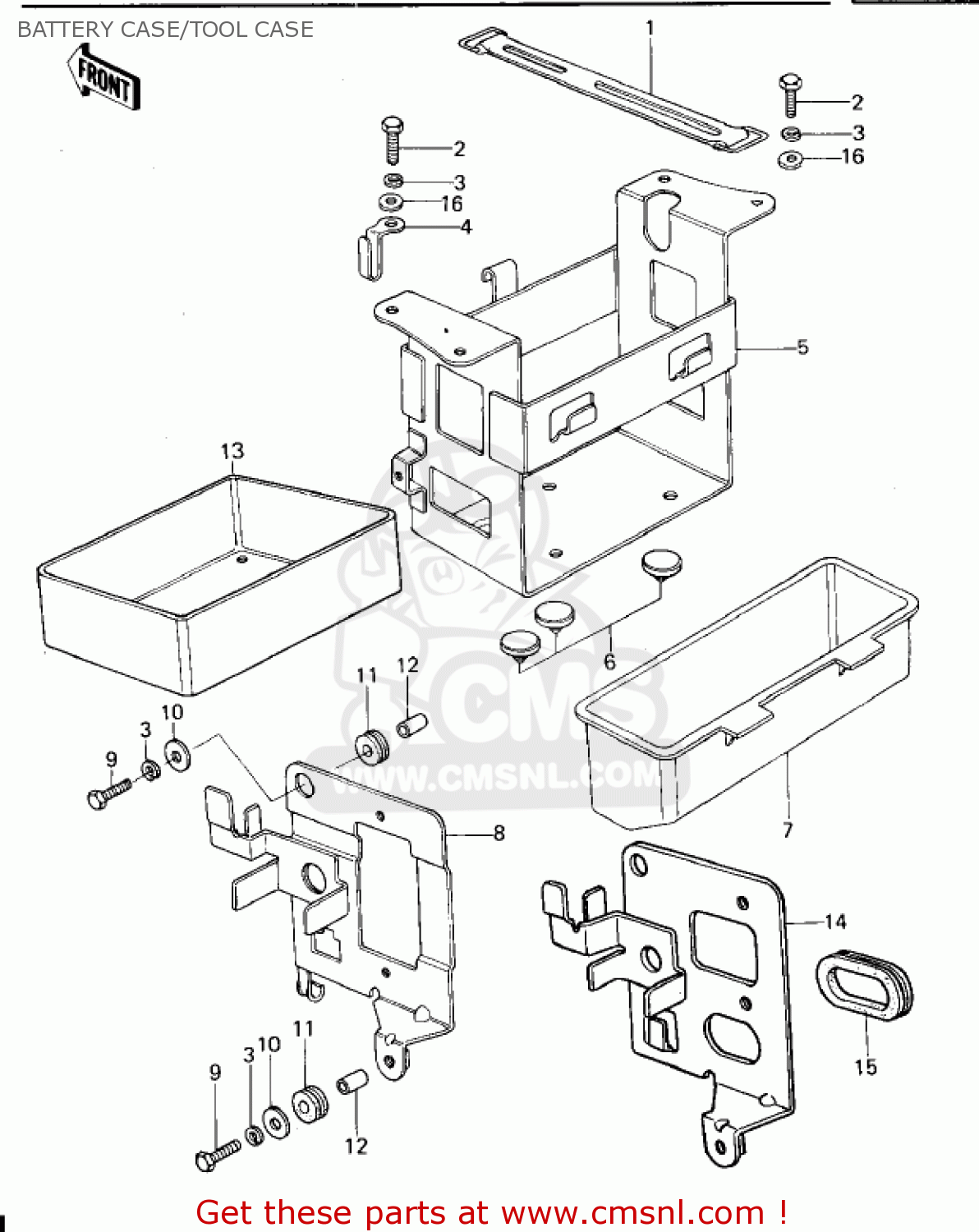 BATTERY CASE/TOOL CASE KZ650B2 1978 USA CANADA / MPH KPH